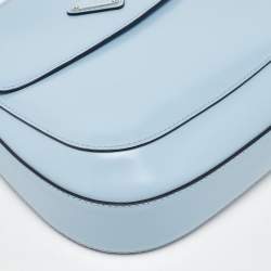 Prada Light Blue Leather Cleo Flap Shoulder Bag