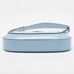 Prada Light Blue Leather Cleo Flap Shoulder Bag