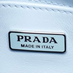 Prada Light Blue Leather Cleo Flap Shoulder Bag