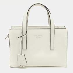 Prada White Patent Leather Re-edition 1995 Tote