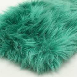 Prada Green Faux Fur Wristlet Clutch