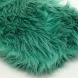 Prada Green Faux Fur Wristlet Clutch