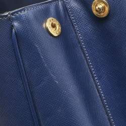 Prada Blue Saffiano Lux Leather Large Gardener's Tote