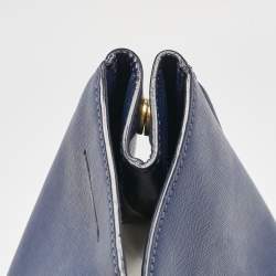 Prada Blue Saffiano Lux Leather Large Gardener's Tote