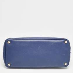 Prada Blue Saffiano Lux Leather Large Gardener's Tote