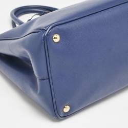 Prada Blue Saffiano Lux Leather Large Gardener's Tote