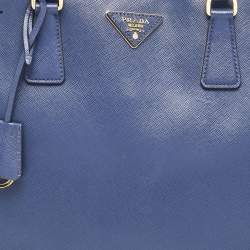 Prada Blue Saffiano Lux Leather Large Gardener's Tote