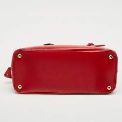 Pre Owned Prada Red Saffiano Vernic Parabole Tote