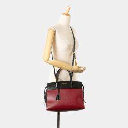 Prada Red Saffiano And City Calf Esplanade Satchel