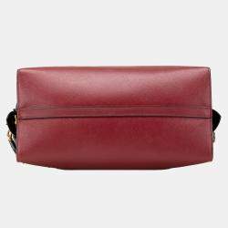 Prada Red Saffiano And City Calf Esplanade Satchel