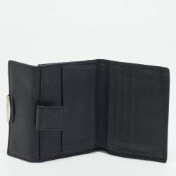 Prada Black Leather Compact Wallet