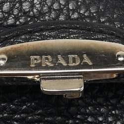 Prada Black Leather Compact Wallet