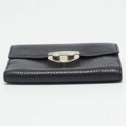 Prada Black Leather Compact Wallet