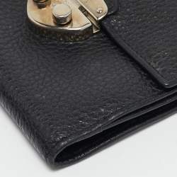 Prada Black Leather Compact Wallet