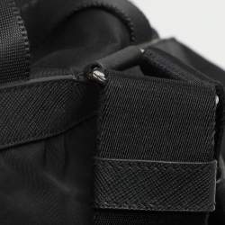 مملوكة مسبقًا Prada Black Leather and Nylon Double Pocket Backpack