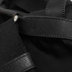 مملوكة مسبقًا Prada Black Leather and Nylon Double Pocket Backpack