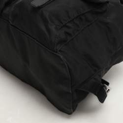 مملوكة مسبقًا Prada Black Leather and Nylon Double Pocket Backpack