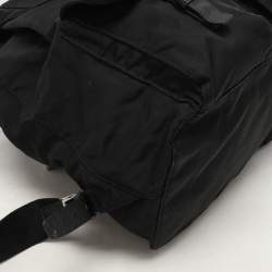 مملوكة مسبقًا Prada Black Leather and Nylon Double Pocket Backpack