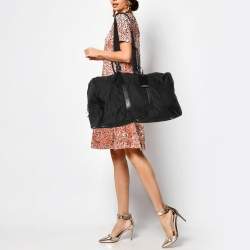 Prada Black Nylon and Leather Duffle Bag