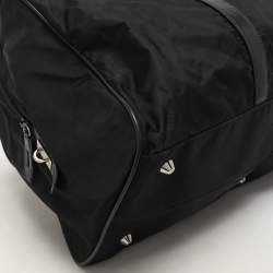 Prada Black Nylon and Leather Duffle Bag