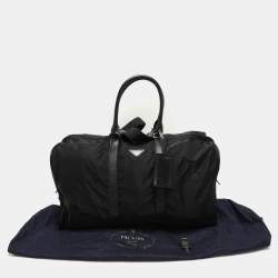 Prada Black Nylon and Leather Duffle Bag