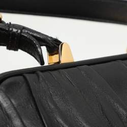 Prada Black Matelasse Leather Top Handle Bag