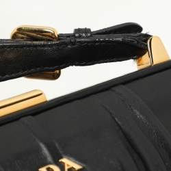 Prada Black Matelasse Leather Top Handle Bag