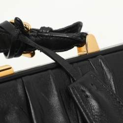 Prada Black Matelasse Leather Top Handle Bag