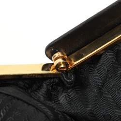 Prada Black Matelasse Leather Top Handle Bag