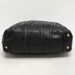 Prada Black Matelasse Leather Top Handle Bag
