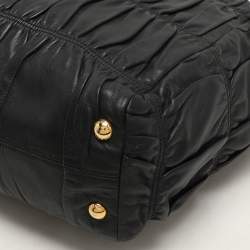 Prada Black Matelasse Leather Top Handle Bag
