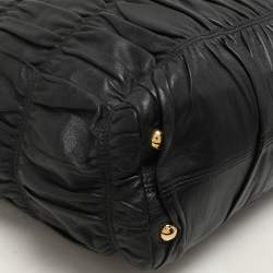 Prada Black Matelasse Leather Top Handle Bag