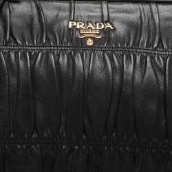 Prada Black Matelasse Leather Top Handle Bag