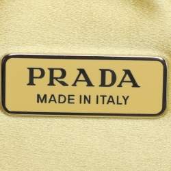 Prada Yellow Crystal Embellished Satin Triangle Logo Crossbody Bag
