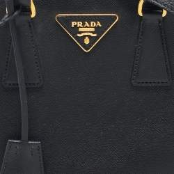 Prada Black Saffiano Lux Leather Small Promenade Satchel