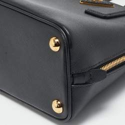 Prada Black Saffiano Lux Leather Small Promenade Satchel