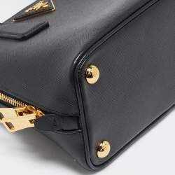 Prada Black Saffiano Lux Leather Small Promenade Satchel