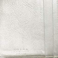 Prada Pink/Silver Nylon and Leather Trifold Wallet