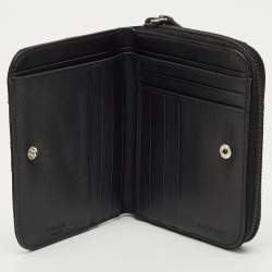 Prada Black Quilted Nylon Zip Around French Wallet