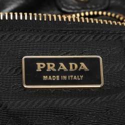 Prada Black Leather Gauffre Antic Tote