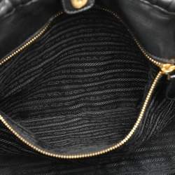 Prada Black Leather Gauffre Antic Tote
