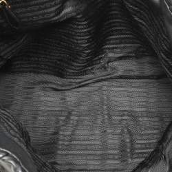 Prada Black Leather Gauffre Antic Tote