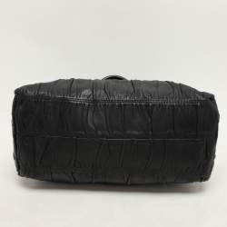 Prada Black Leather Gauffre Antic Tote