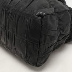 Prada Black Leather Gauffre Antic Tote
