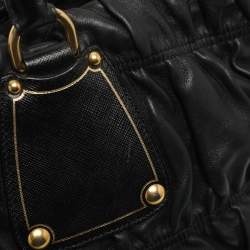 Prada Black Leather Gauffre Antic Tote
