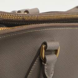 Prada Taupe Saffiano Lux Leather Large Galleria Double Zip Tote