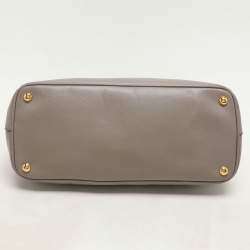 Prada Taupe Saffiano Lux Leather Large Galleria Double Zip Tote