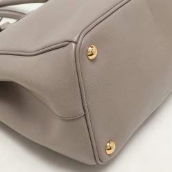 Prada Taupe Saffiano Lux Leather Large Galleria Double Zip Tote