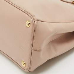 Prada Beige Saffiano Leather Medium Double Zip Tote