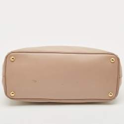Prada Beige Saffiano Leather Medium Double Zip Tote